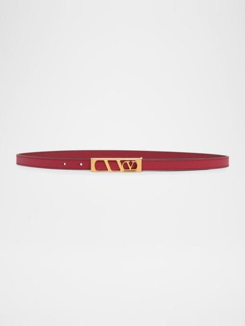 Valentino VLogo Signature Skinny Calfskin Belt, 15mm