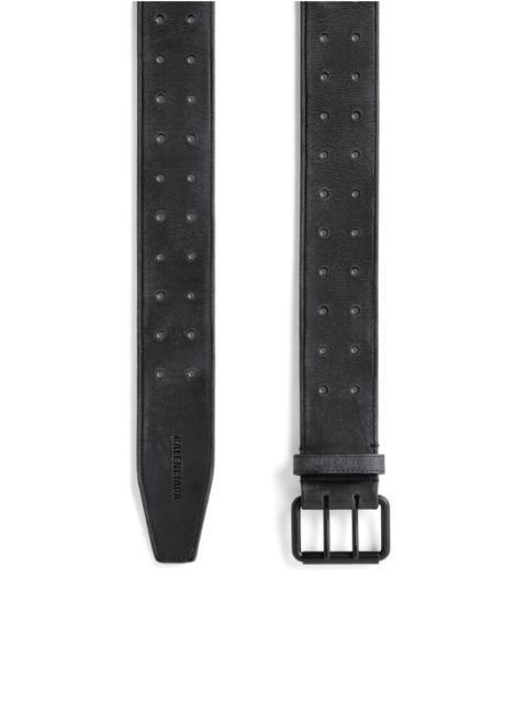 BALENCIAGA Men's Double Holes Belt  in Black