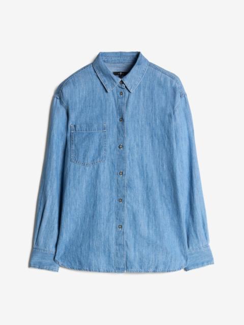 Indigo Linen Easy Shirt in Icy