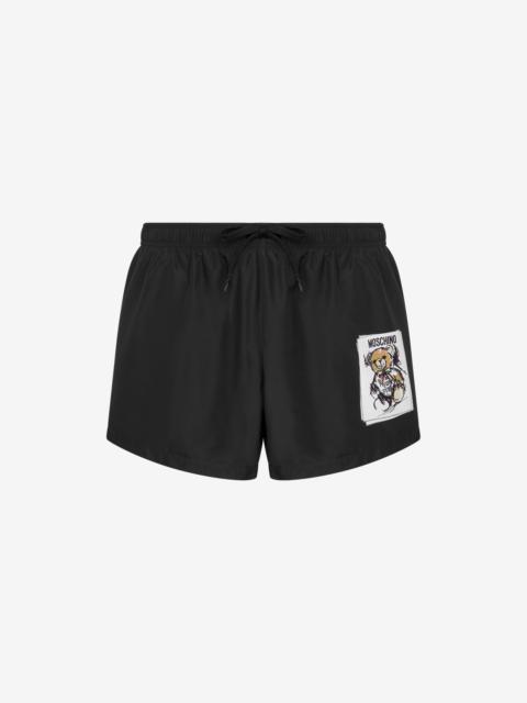 Moschino SWIM TRUNKS WITH TEDDY BEAR PATCH