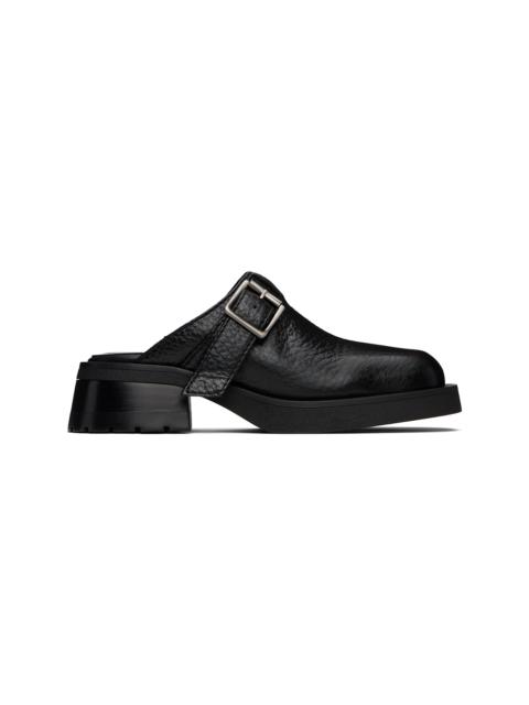 MIISTA Black Aroa Buckled Mules