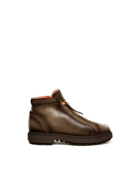 Santoni Corvat grained boots