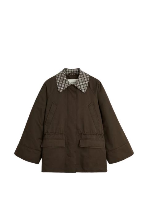 SKALL drawstring-waist checked-collar jacket