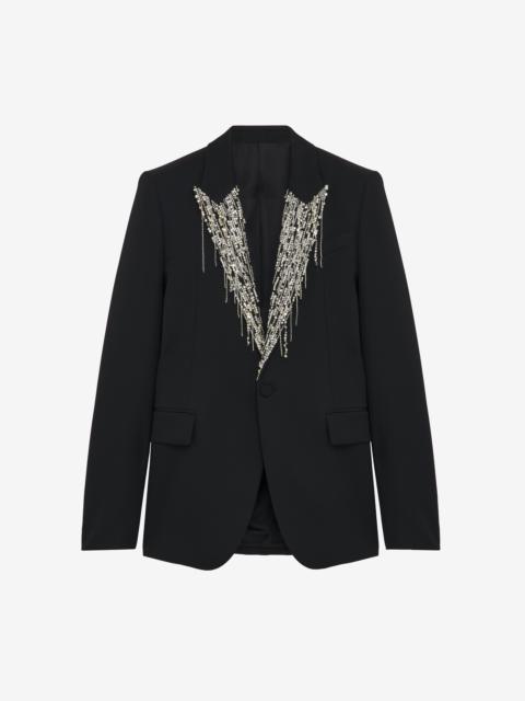 Alexander McQueen Crystal Embroidery Single-breasted Jacket