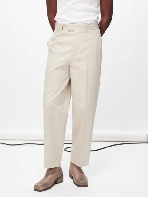 RÓHE Pressed-front cotton-twill trousers