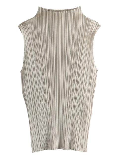 Pleats Please Issey Miyake pleated mock-neck top