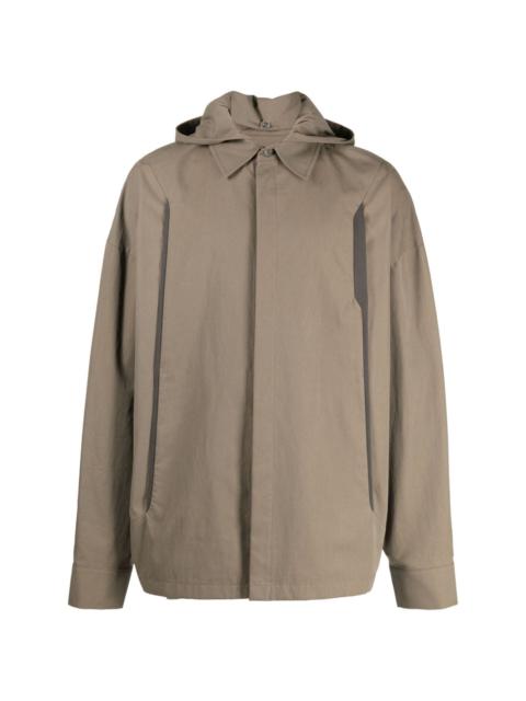 spread-collar cotton-blend jacket