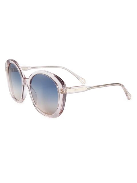 Chloé Women's Xena 55MM Geometric Sunglasses - Pink