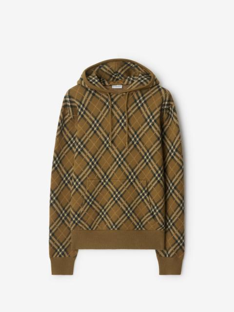 Burberry Check Wool Mohair Blend Hoodie