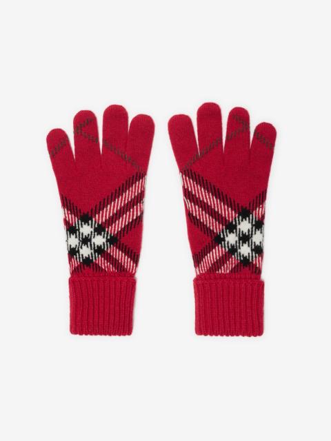 Burberry Check Cashmere Blend Gloves