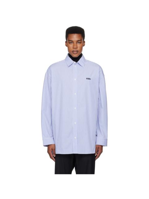 032c Blue & White Office Oversized Shirt