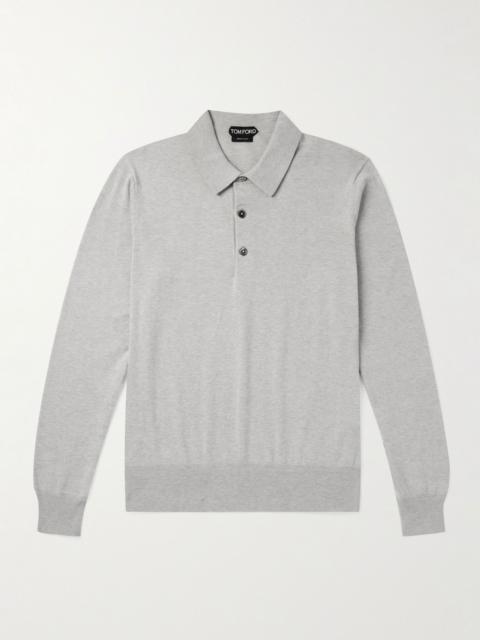 TOM FORD Slim-Fit Cotton Polo Shirt Gray