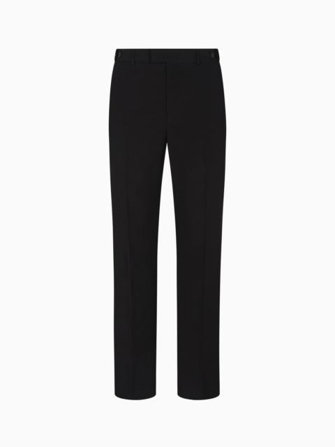 EMPORIO ARMANI TROUSERS WITH A PLEAT IN VIRGIN WOOL WITH A TECHNICAL FINISH