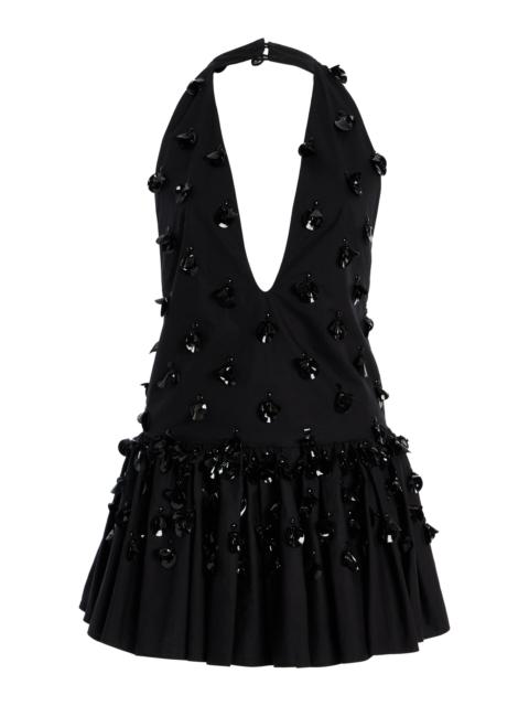 diotima Night Embellished Cotton Poplin Top black