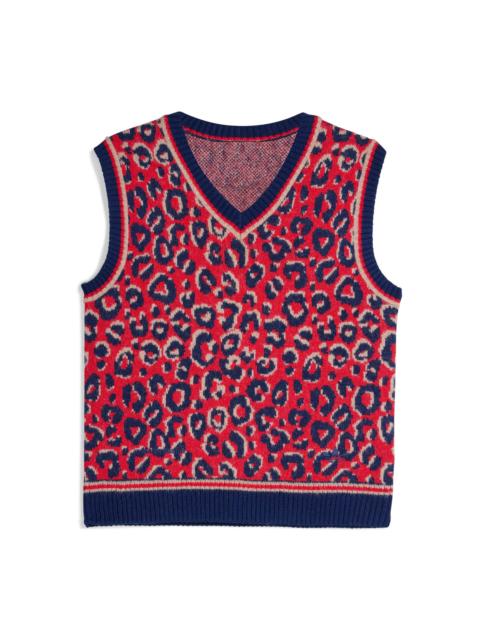 WB KNIT VEST - NAVY BLUE / MAGENTA BEIGE / BETSCA