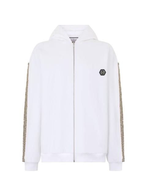 PHILIPP PLEIN strass zip hoodie