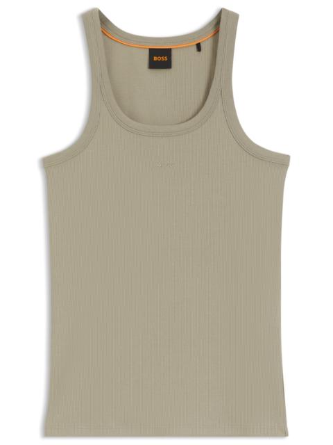 BOSS RACER-BACK TANK TOP IN STRETCH COTTON