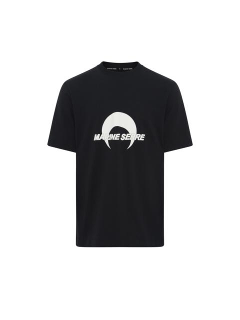 ☆ MARINE SERRE コットン JERSEY LOOSE FIT T-SHIRT 関送込 ★ Marine Serre Black Cotton Jersey Loose Fit T-Shirt Marine Serre
