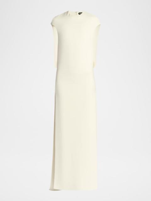 TOM FORD Cap-Sleeve Slit Crepe Gown