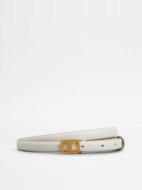 Tod's T TIMELESS BELT IN LEATHER - WHITE