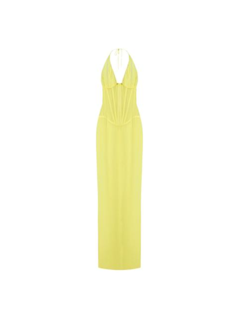 MÔNOT halterneck maxi dress