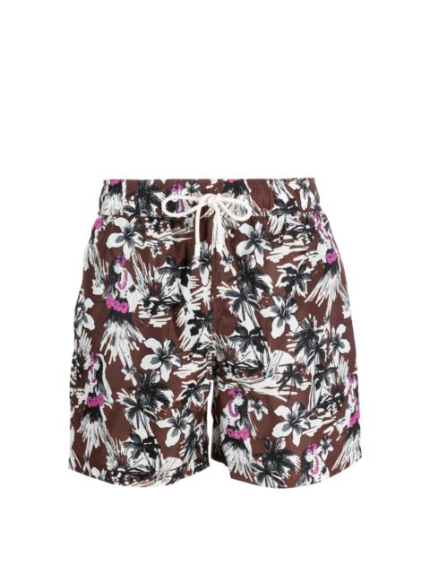 Hula floral-motif swim shorts