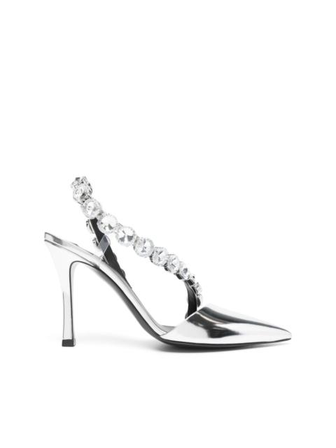 Stella McCartney crystal-embellished metallic pumps
