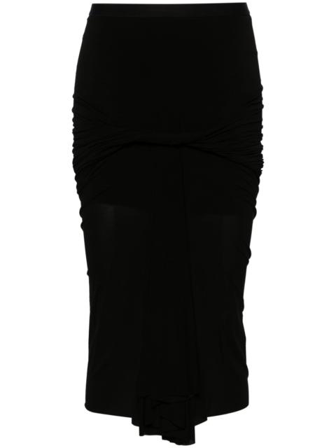 Black Draped Detail Pencil Skirt
