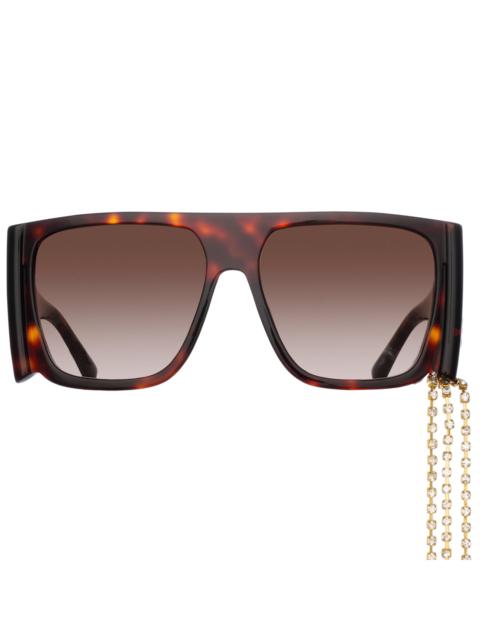 MAGDA BUTRYM FLAT TOP SUNGLASSES IN TORTOISESHELL AND BROWN