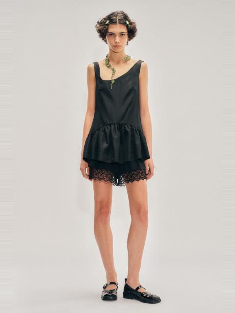 Tilted Neck Peplum Top