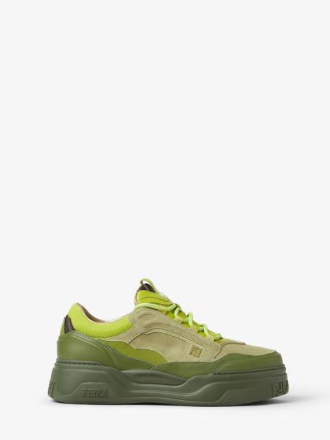 FENDI Fendi Force sneakers Green leather and suede low-tops