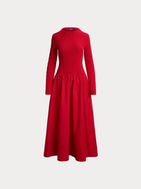 Polo Ralph Lauren Cable-Knit Bodice Cotton Dress