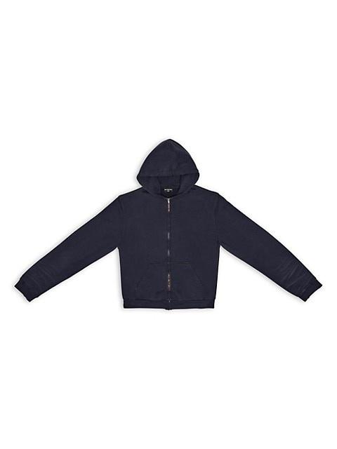 BALENCIAGA logo-patch zip-up hoodie