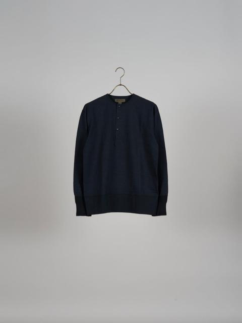 Nigel Cabourn 50's Henley Neck Shirt in Black