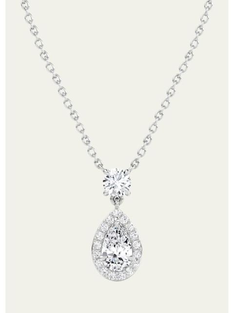 VRAI 14K White Gold Lab-Grown Diamond Single Pear Pendant Necklace