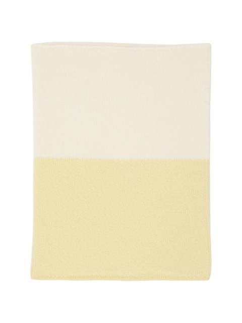 ISSEY MIYAKE Yellow & Off-White Winter Gear Color Block Tube Scarf