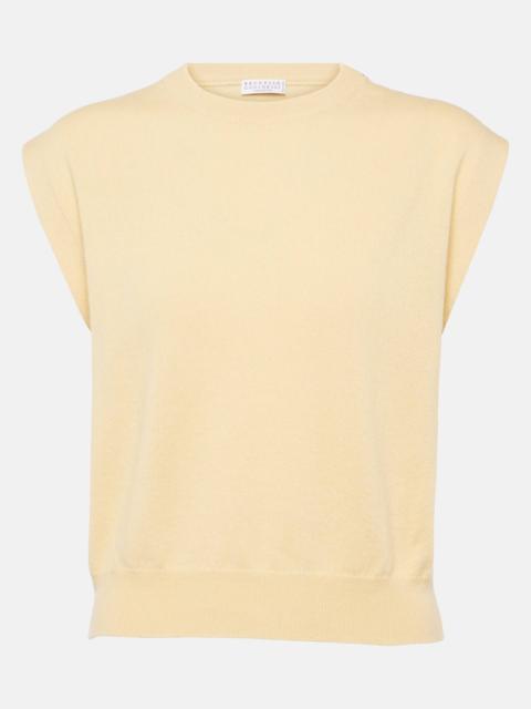 Ribbed-knit cashmere top
