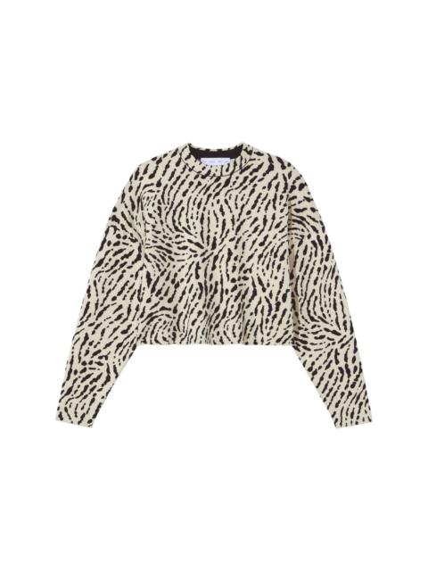animal-pattern jacquard jumper