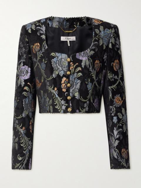 Chloé Cropped Floral-jacquard Jacket