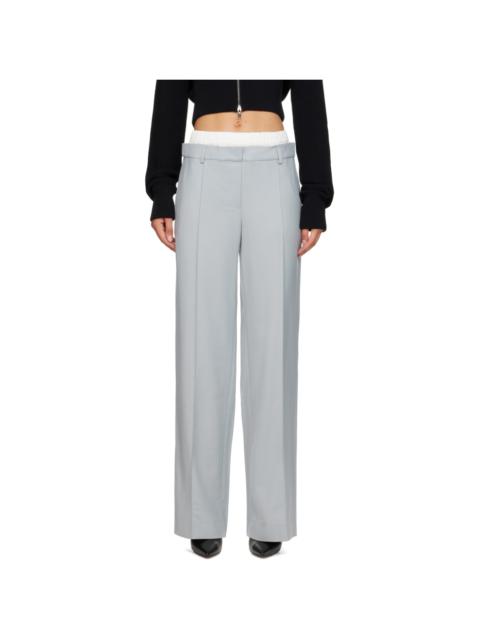 AYA MUSE Blue Pinched Seam Trousers