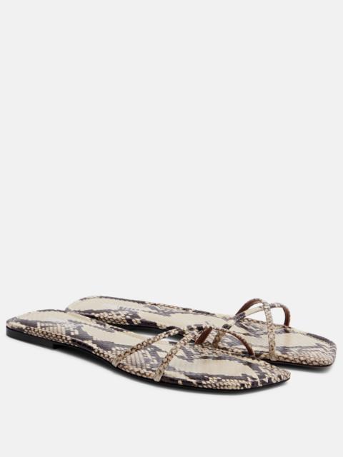 PARIS TEXAS Biarritz snake-effect leather sandals
