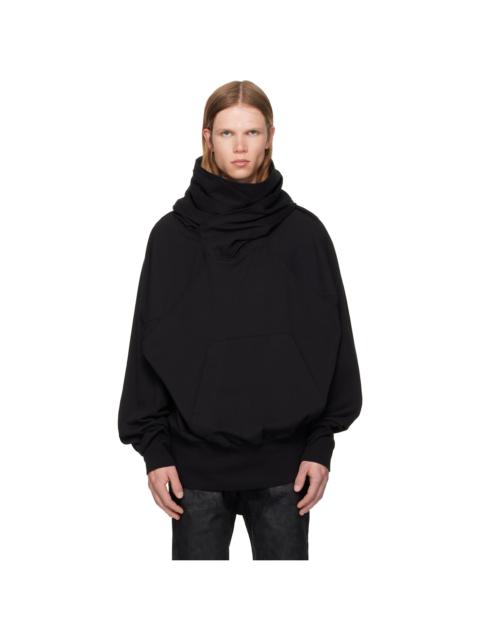 Julius Black W Neck Hoodie