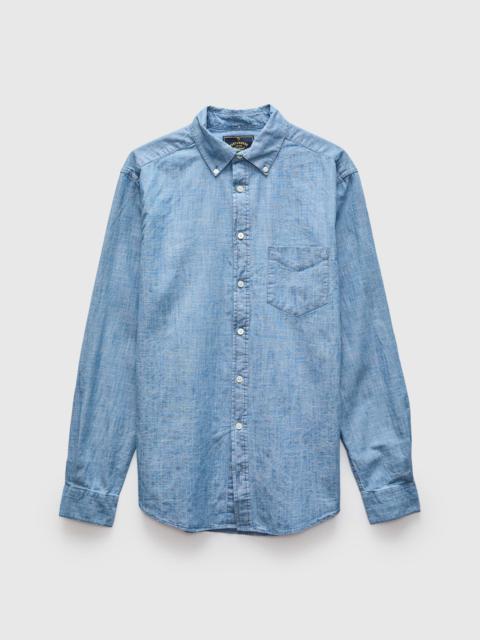 Portuguese Flannel Chambray Button-Up Shirt in Blue