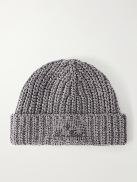 Stone Island Logo-Embroidered Cotton-Chenille Beanie