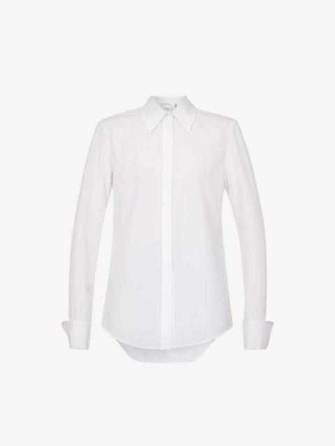 Oste curved-hem regular-fit cotton shirt