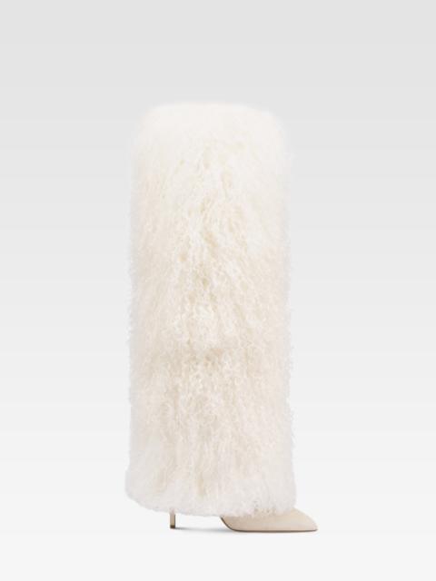 PARIS TEXAS Suede and Mongolian fur boot