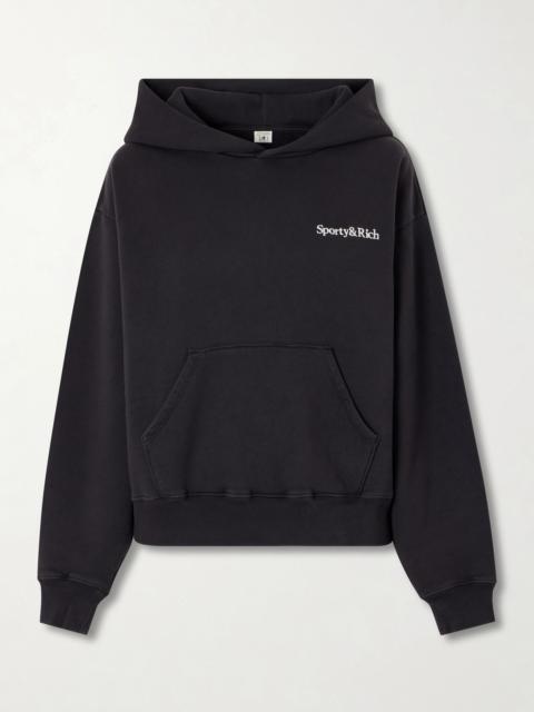 Sporty & Rich Logo Embroidered Cotton Sweatshirt