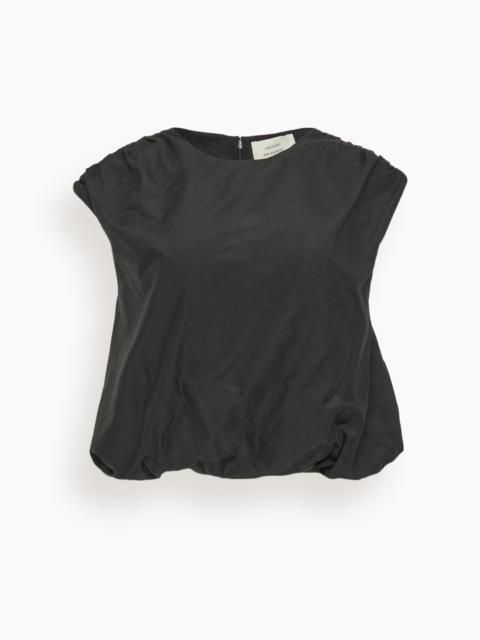 Loulou de Saison Cosma Gathered Sleeveless Top in Black