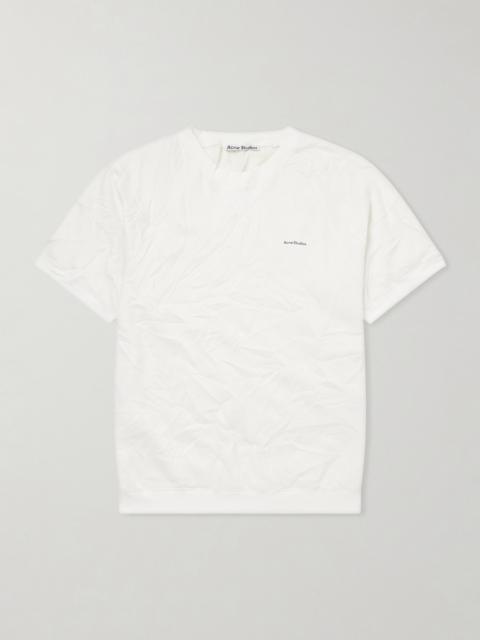 Acne Studios Fansas Logo-Print Crinkled-Jersey T-Shirt