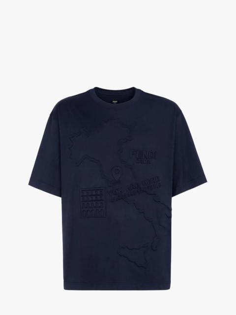 FENDI Blue jersey T-shirt